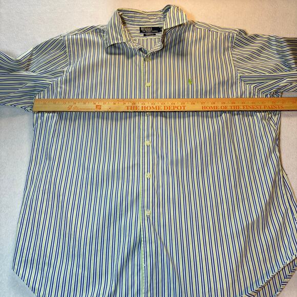 Polo Ralph Lauren Classic Fit Long Sleeve Button Down Striped Blue Green Size XL - Picture 3 of 7